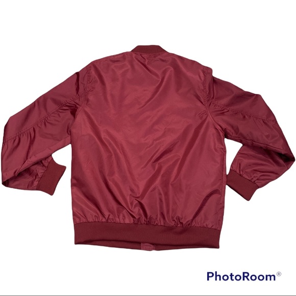 EUC The RAIL Nordstrom Men’s Nylon Bomber Jacket Retro Burgundy Size XL - Picture 3 of 6